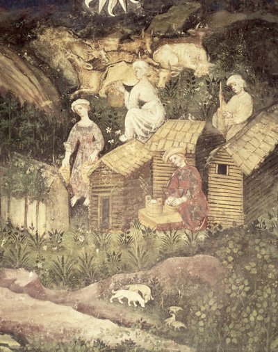 Il mese di giugno, (dettaglio) della raccolta del miele, c.1400 da Bohemian School